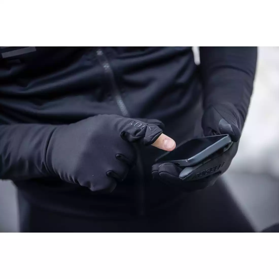 Rogelli PRIME zimné cyklistické rukavice, čierna