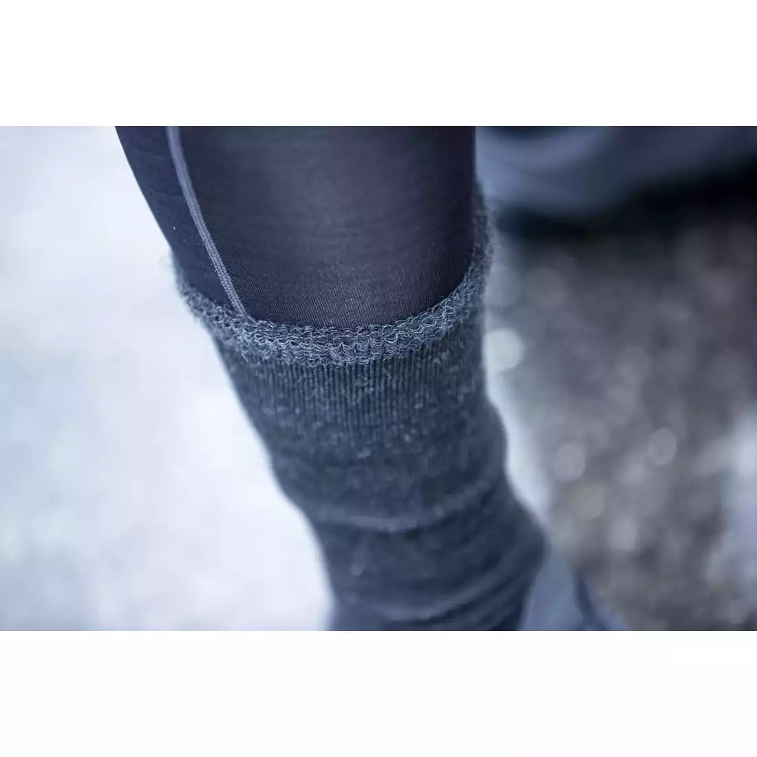 Rogelli TERRY MERINO zimné cyklistické/ športové ponožky, čierna