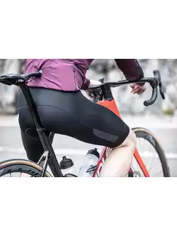 Rogelli THERMAL DWR pánske cyklistické šortky s trakmi, teplý, čierna