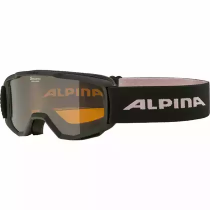 ALPINA JUNIOR PINEY detské lyžiarske/snowboardové okuliare, čierno-ružové matné