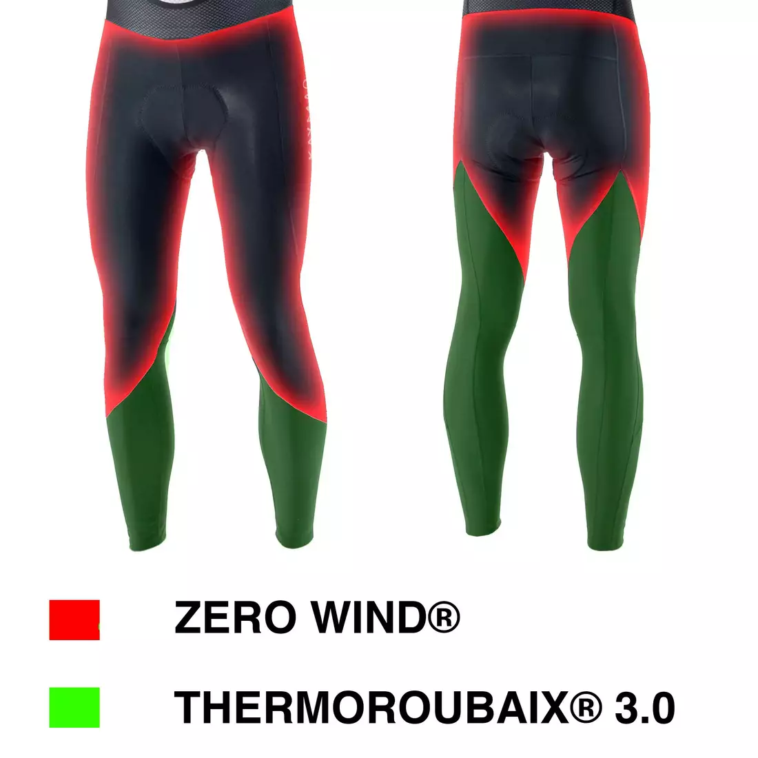 KAYMAQ ELWIN001 zimnépánske zateplené cyklistické nohavice s trakmi, membrána Zero Wind, čierna