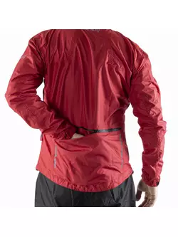 KAYMAQ J2MH pánska cyklistická bunda do dažďa s kapucňou, červená
