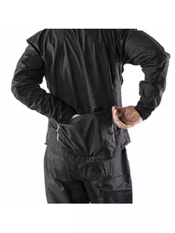 KAYMAQ J2MH pánska cyklistická bunda do dažďa s kapucňou, čierna