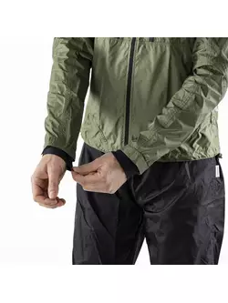 KAYMAQ J2MH pánska cyklistická bunda do dažďa s kapucňou, olivový