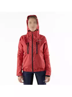 KAYMAQ J2WH dámska cyklistická bunda do dažďa s kapucňou, červená