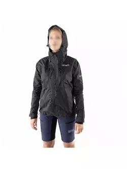 KAYMAQ J2WH dámska cyklistická bunda do dažďa s kapucňou, čierna