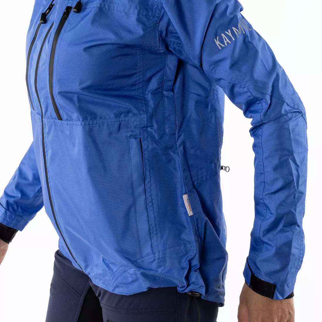 KAYMAQ J2WH dámska cyklistická bunda do dažďa s kapucňou, modrá