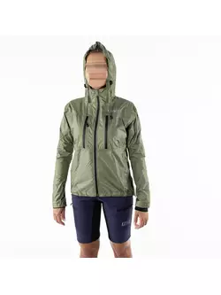 KAYMAQ J2WH dámska cyklistická bunda do dažďa s kapucňou, olivový