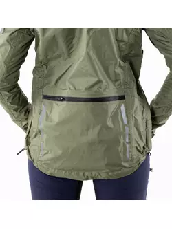 KAYMAQ J2WH dámska cyklistická bunda do dažďa s kapucňou, olivový