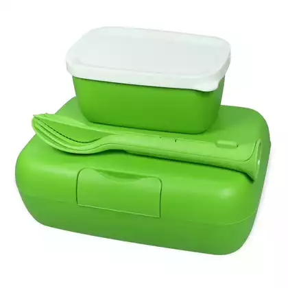 Koziol Candy Ready Healthy lunchbox s nádobou a príborom, zelená