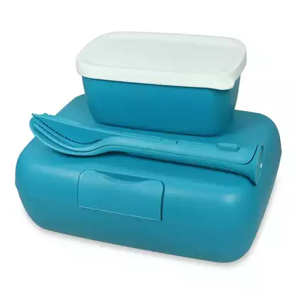 Koziol Candy Ready Ocean lunchbox s nádobou a príborom, modrá
