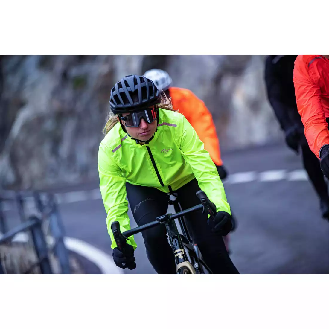 ROGELLI CORE dámska cyklistická bunda do dažďa žltý fluór