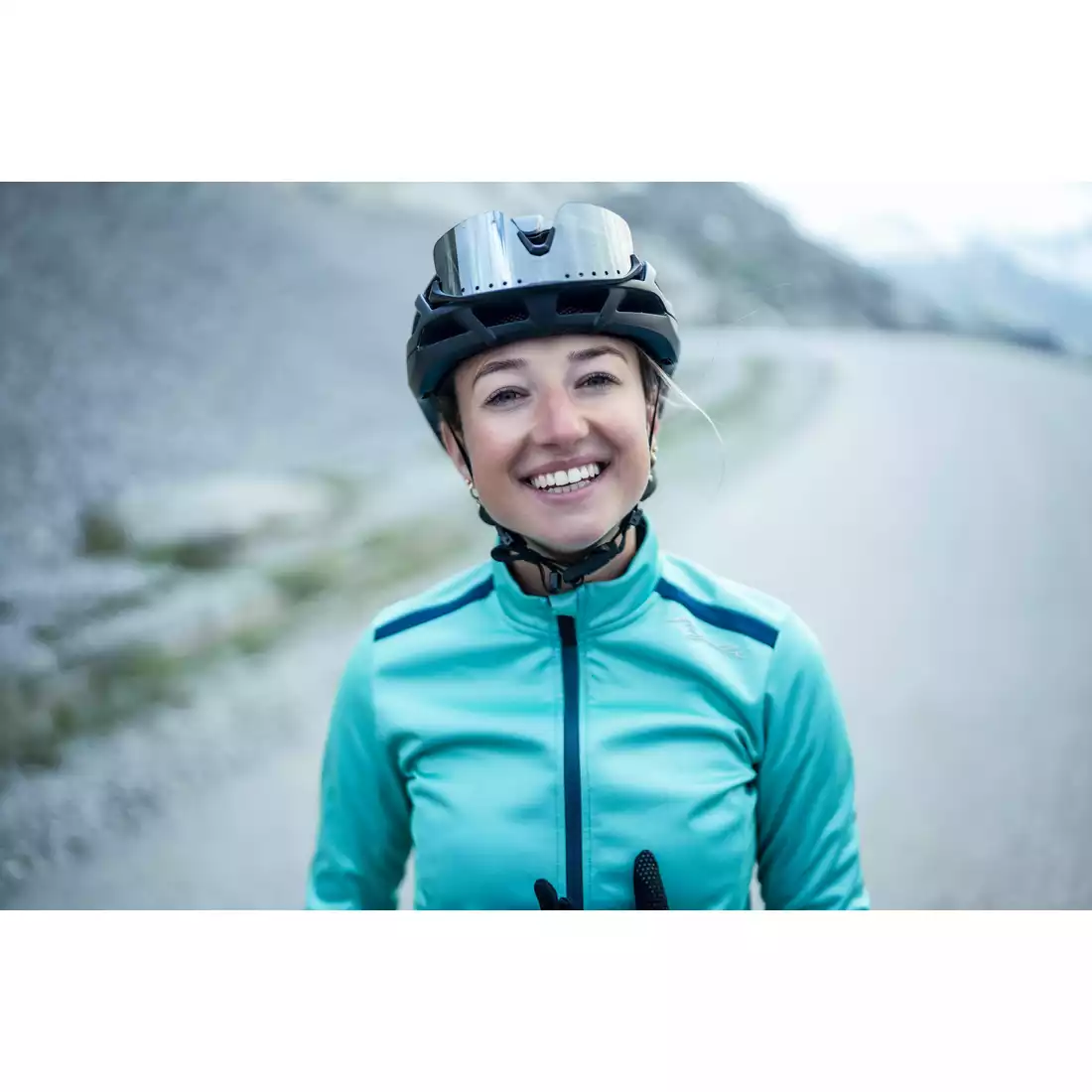 ROGELLI PESARA dámska zimná cyklistická bunda, tyrkysová