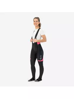ROGELLI SELECT II dámske zimné cyklistické nohavice s trakmi, ružová