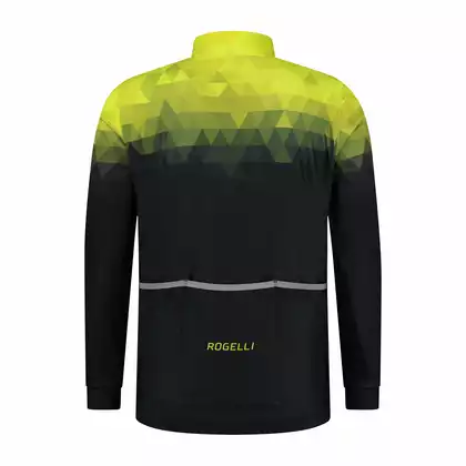 ROGELLI SPHERE pánska zimná cyklistická bunda, čiernej a žltej farby