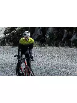 ROGELLI SPHERE pánska zimná cyklistická bunda, čiernej a žltej farby