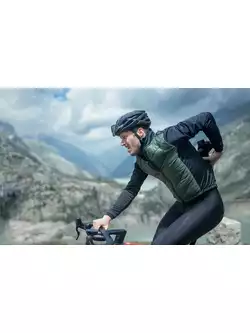 ROGELLI WADDED II Pánska zimná cyklistická bunda, zelená a čierna