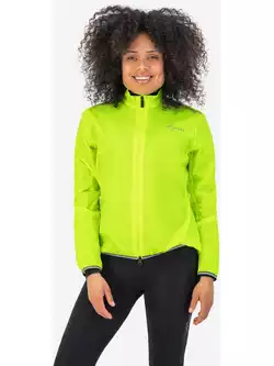 Rogelli ESSENTIAL dámska cyklistická bunda do dažďa, fluor 
