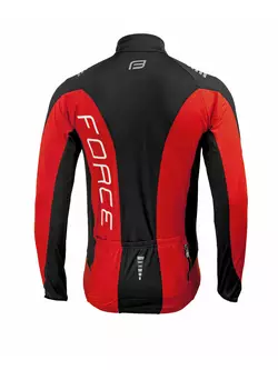 FORCE X68 - 89985 - zateplený pánsky cyklistický dres - farba: čierna a červená