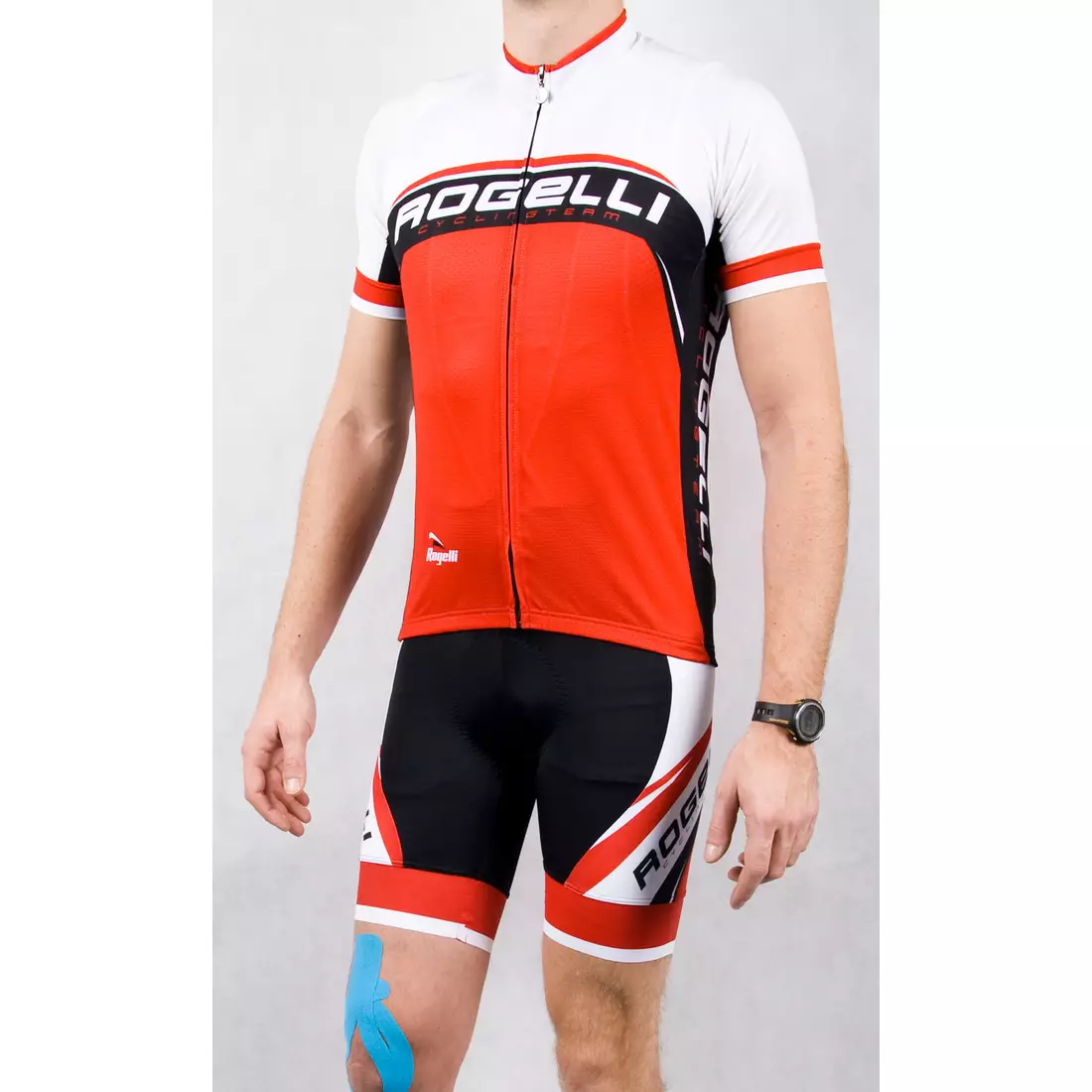 ROGELLI ANCONA - pánsky cyklistický dres, bielo-červený