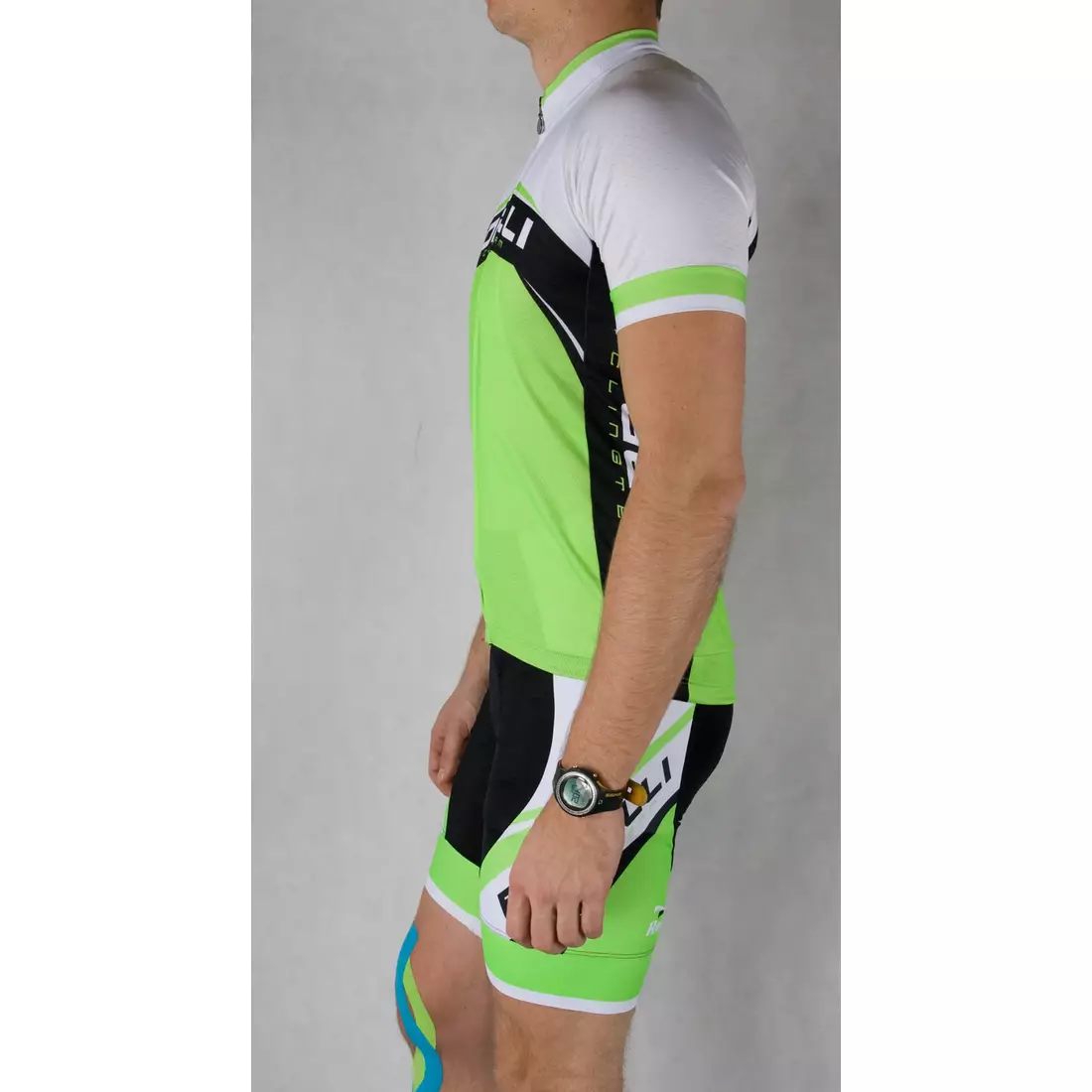 ROGELLI ANCONA - pánsky cyklistický dres, bielo-zelený
