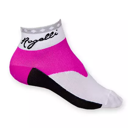 ROGELLI RCS-07 - Q-SKIN  - dámske cyklistické ponožky, biele a ružové
