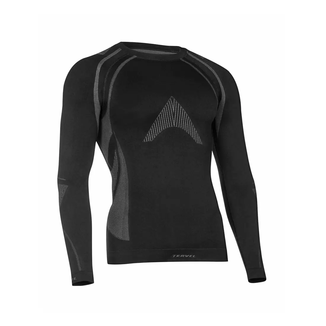 TERVEL - OPTILINE MOD-02 - pánske termo tričko s dlhým rukávom, farba: Čierno-šedá