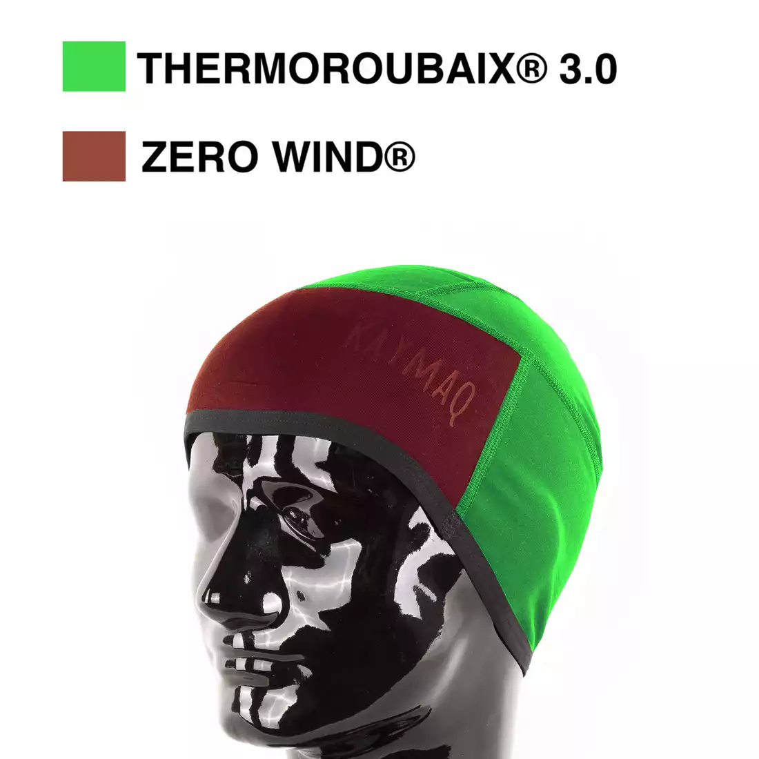 KAYMAQ zimná čiapka pod helmu, membrana, membrána Zero Wind, čierna