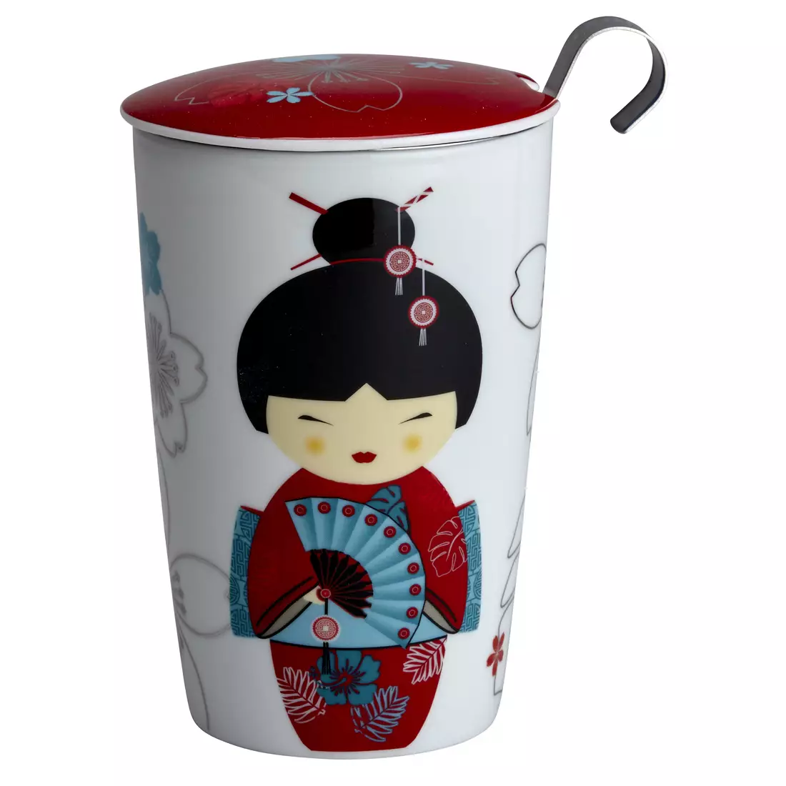 EIGENART TEAEVE termohrnček, porcelán 350 ml, Geisha červená