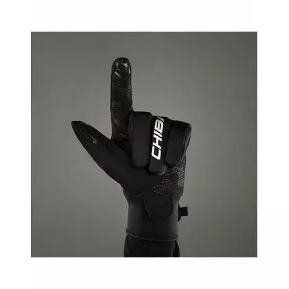 CHIBA CLASSIC zimné cyklistické rukavice, čierna a strieborná
