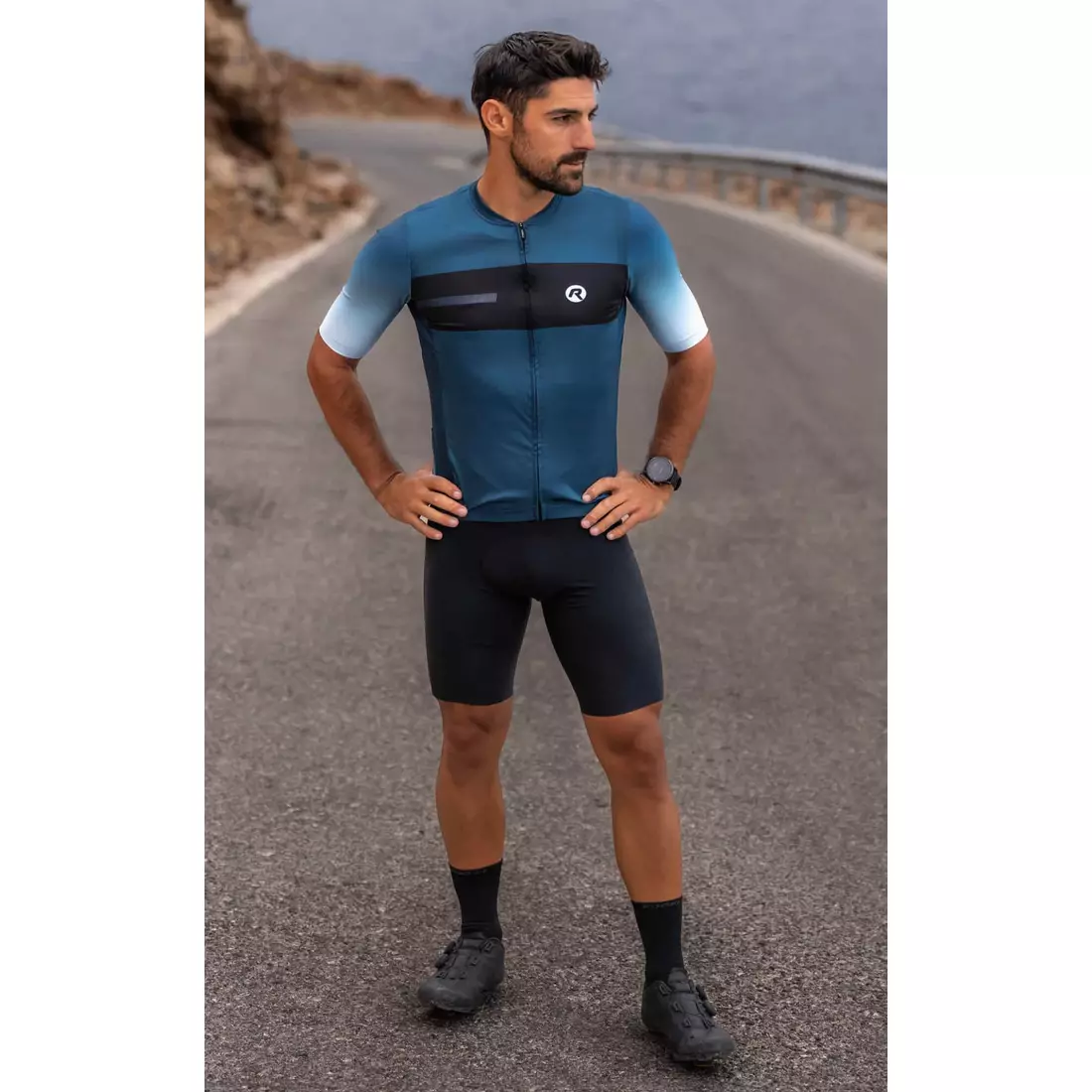 Rogelli DAWN pánsky cyklistický dres, modrá