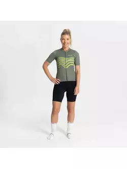 Rogelli DIAGA dámsky cyklistický dres, zeleno-zlatá