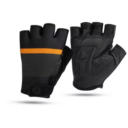 Rogelli HERO II cyklistické rukavice, čierna a oranžová