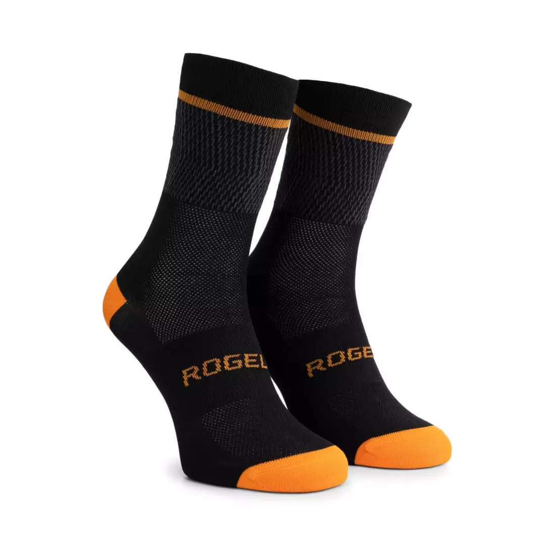Rogelli HERO II cyklistické/športové ponožky, čierna a oranžová
