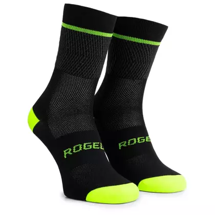 Rogelli HERO II cyklistické/športové ponožky, čierny fluór