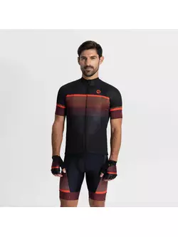 Rogelli HERO II pánsky cyklistický dres, čierna a červená