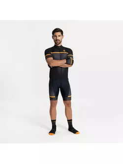 Rogelli HERO II pánsky cyklistický dres, čierna a oranžová
