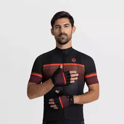 Rogelli HERO II cyklistické rukavice, čierna a hnedá