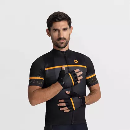 Rogelli HERO II cyklistické rukavice, čierna a oranžová