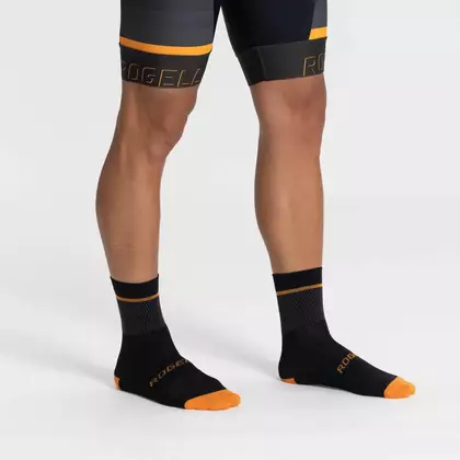 Rogelli HERO II cyklistické/športové ponožky, čierna a oranžová