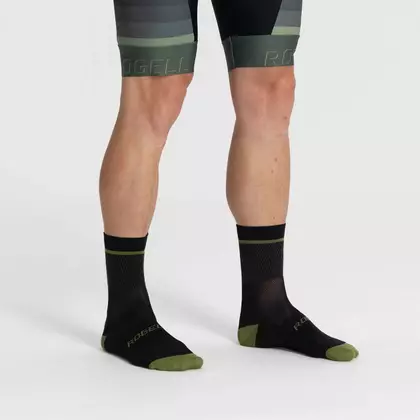 Rogelli HERO II cyklistické/športové ponožky, čierna a zelená