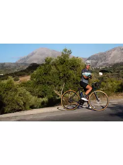 Rogelli IMPRESS II dámsky cyklistický dres, tyrkysovo-žlto-sivá