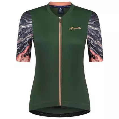 Rogelli LIQUID dámsky cyklistický dres, zeleno-koralový