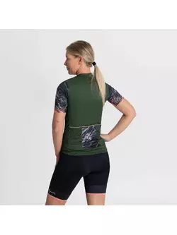 Rogelli LIQUID dámsky cyklistický dres, zeleno-koralový