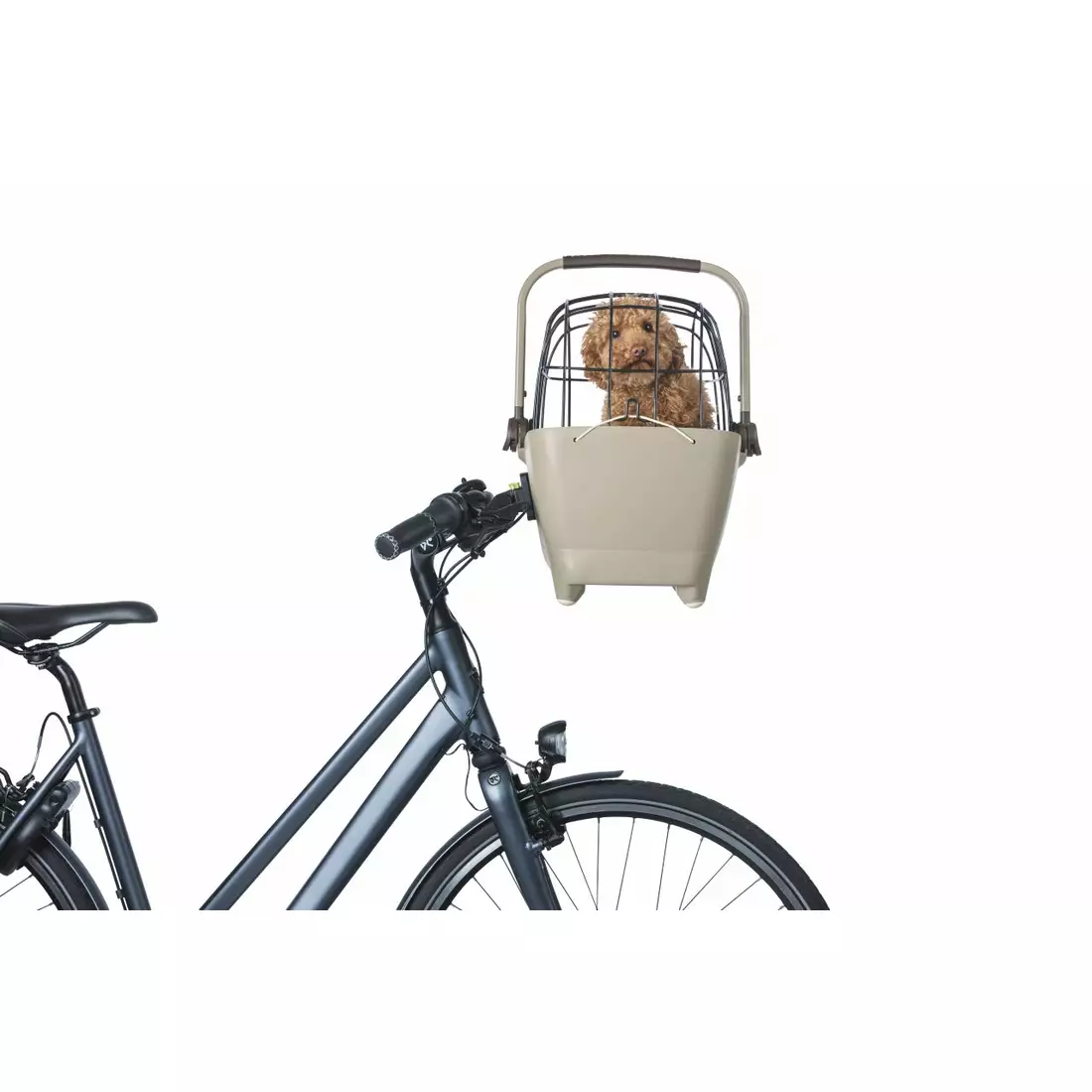 BASIL BUDDY KF predný košík na bicykel pre psa s vankúšom hnedý