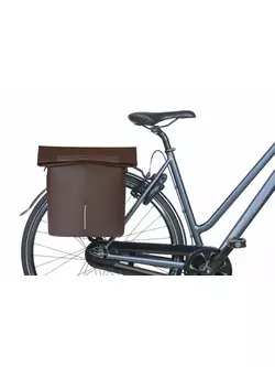 BASIL CITY SHOPPER VEGAN LEATHER zadný kufrík na bicykel 14 L, hnedý