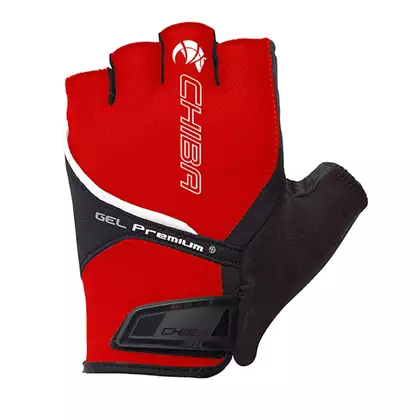 CHIBA Gel Premium cyklistické rukavice, červené