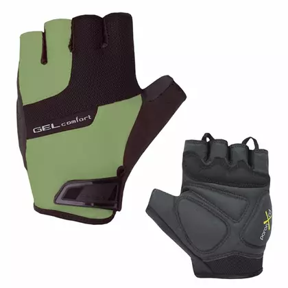 CHIBA GEL COMFORT cyklistické rukavice, olivový, 3040518
