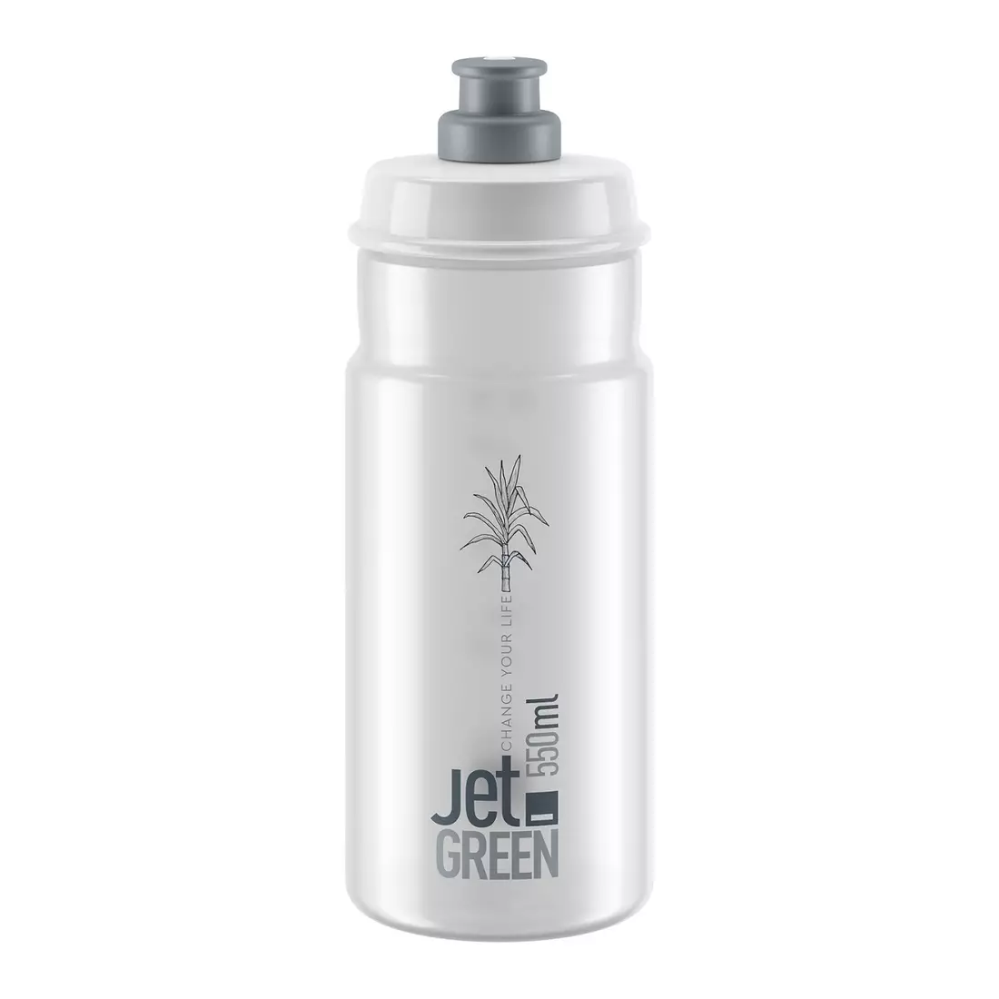 ELITE JET GREEN cyklistická fľaša na vodu 550 ml, clear
