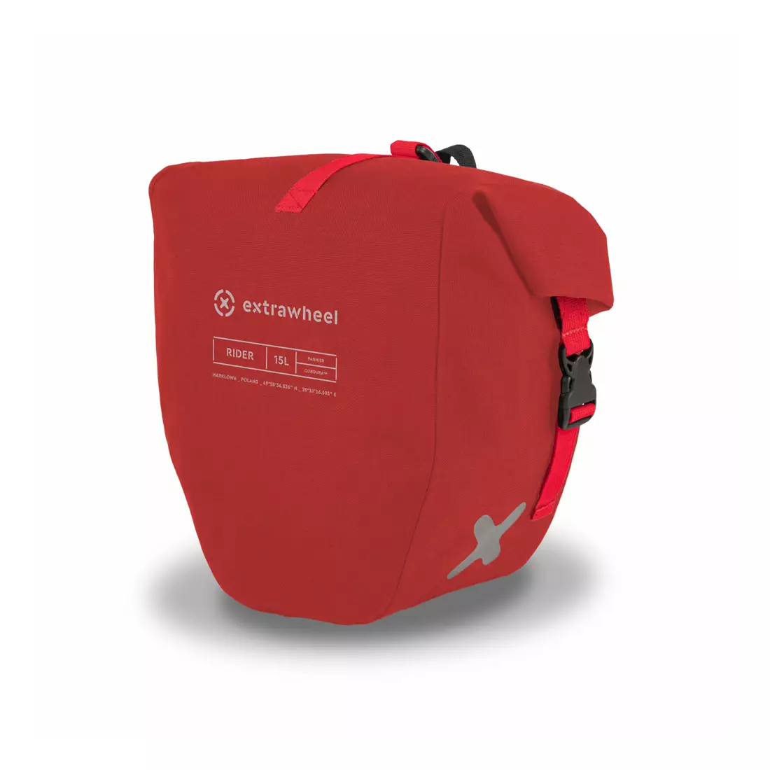 EXTRAWHEEL RIDER PREMIUM CORDURA taška na bicykel na nosič batožiny, Červená 2x15 L